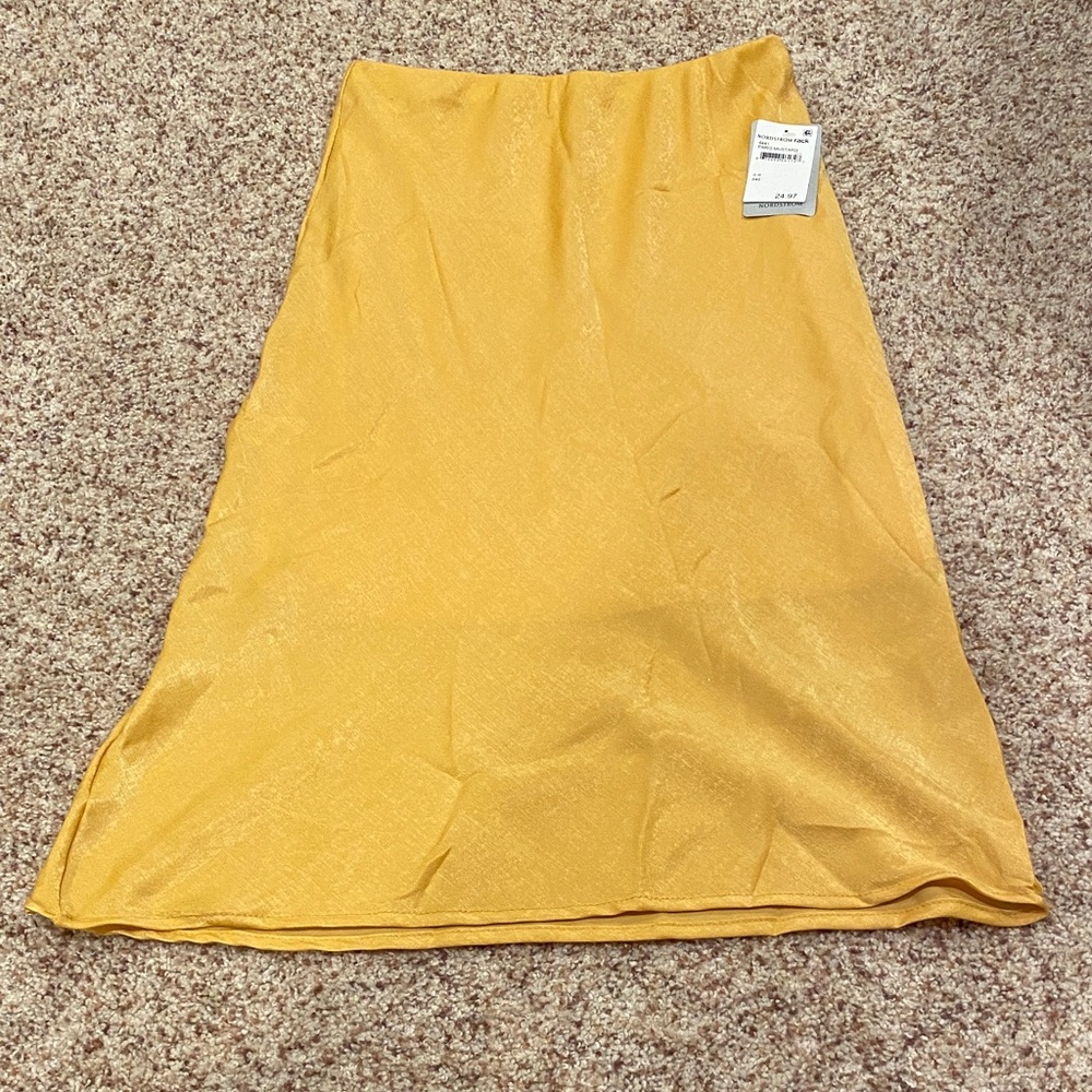 Yellow Satin Skirt